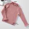 Outono e inverno de 2021 roupas infantis coreanas suéter meninas listrado gola alta renda algodão malha conjunto uma geração de cabelo