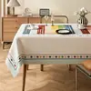 Toalha de Mesa de Luxo Leve de Alta Qualidade Impermeável e à Prova de Óleo Estilo Retro Americano Dopamina Tapete para Mesa de Jantar Estilo Ins Toalha de Mesa para Mesa de Centro