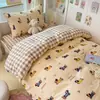 Juego de ropa de cama de tres piezas para dormitorio de estudiante universitario, sábanas de algodón puro, funda de edredón, sábana bajera, nuevo modelo 2026, adecuado para todas las estaciones