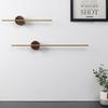 Toallero sin perforaciones para baño nórdico dorado creativo toallero de baño montado en la pared barra de toalla de madera para baño