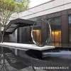 Escultura de Acero Inoxidable con Espejo, Adornos, Instalación de Arte de Galería de Luna Anillo de Paisaje Grande para Exteriores Personalizado por el Fabricante