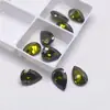 Colgante de Piedra Preciosa Verde Oliva en Forma de Gota Accesorio de Joyería Accesorio de Piedra Principal Zircón Verde en Forma de Pera Cz Piedra Suelta