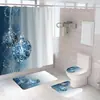 Cortina de ducha transfronteriza Serie Navideña de Amazon Impresión digital 3D Cortina impermeable para baño Suministro directo de fábrica Dropshipping