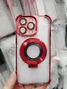 Soporte magnético para lupa adecuado para carcasa de teléfono móvil iPhone15 con purpurina y airbag en las cuatro esquinas, carcasa resistente a caídas Apple 14/13