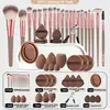 Kit de Pincéis de Maquiagem com 37 Peças, Ferramentas Completas Portáteis de Maquiagem, Pincéis para Base, Pó, Sombra e Kit com Esponja de Beleza, Várias Cores Disponíveis