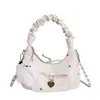 Bolso de mano plisado fresco y elegante, bolso tipo dumpling con estampado de estrellas, simple y elegante, bolso de cadena para hombro y bandolera moderno
