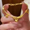 Pulsera Trenzada de Calabaza Gordita Color Dorado Nueva Pulsera Versátil de Cuerda Tejida Nueva Joyería de Tendencia Nacional Estilo Chino