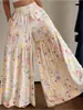 Pantalones Florales de Hada de Verano 2026 para Mujer Cintura Alta Sueltos Delgados Pierna Ancha Fluidos Adelgazantes Versátiles Rectos Largos