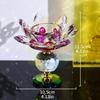 Candelabro base de candelabro base de candelabro de flor de loto de cristal de colores para lámpara de cristal adornos para templos