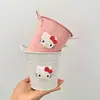 Porta lapiceros de Hierro Simple Hello Kitty Corazón Lindo Femenino Gran Capacidad Cubo de Almacenamiento de Escritorio para Estudiantes Oficina