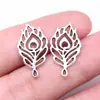 23X13mm 0.9g Multicolor DIY Aleación Joyería Accesorios Animales Voladores Pluma de Pavo Real Colgante
