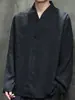 Camiseta casual de manga larga holgada con cuello en V, talla grande, Hanfu estilo chino, top de jacquard para primavera/otoño, colección 2026, talla grande