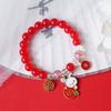 Yiwu pequena mercadoria Ano Novo coelho corda vermelha pulseira atacado temperamento doce bonito cristal vermelho frisado pulseira para as mulheres