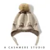 Gorros de Cachemira Pura al por Mayor Transfronterizos para Niños y Bebés, Nuevos Modelos Otoño e Invierno, Protección para Orejas de Ciervo, Gorros de Punto Cálidos para Hombres y Mujeres