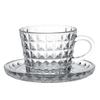 Juego de Taza de Té Roja y Vaso de Café Seis Tazas Seis Platillos Patrón Vertical Transfronterizo Patrón en Relieve Taza de Café Taza de Té Negro