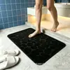 Alfombrilla Gruesa con Relieve de Piedra Transfronteriza para Baño, Zona de Ducha, Alfombrilla Antideslizante Absorbente, Alfombrilla Antideslizante de Secado Rápido para Pies de Baño