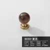Novas Maçanetas de Madeira de Nogueira Estilo Chinês para Portas de Guarda-Roupa e Armários, Maçanetas Redondas Pequenas de Latão para Gavetas, Estilo Francês Bronze Antigo