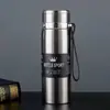Taza Térmica Popular con Revestimiento Interior de Acero Inoxidable Espeso 316, Botella Portátil de Doble Pared al Vacío con Correa para Coche y Deportes al Aire Libre