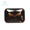 Flor de coche biselada rectangular Circonita marrón piedra desnuda sintética base puntiaguda octagonal pequeña circonita de café Piedra Blanca