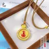 Pingente Banhado a Ouro em Forma de Cabaça de Ágata Vermelha com Diamantes, Cobre Escovado, Novo Estilo Chinês, Corrente de Suéter Exquisita, Versátil e Luxo Leve