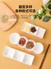 Plato de cerámica con tres compartimentos para mojar, plato rectangular creativo para snacks de barbacoa estilo japonés y coreano, para hot pot