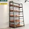 Estante de Armazenamento Multicamadas de Aço e Madeira Sala de Estar Montada na Parede Armazenamento Integrado Estante de Livros Estante de Exposição para Brinquedos e Lanches