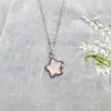 Collar de Estrella Colorido Lindo Colgante de Estrella de Cinco Puntas Cadena Sencilla de Clavícula Dopamina Joyería para Mujer de Acero Inoxidable