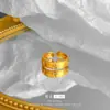 Livro Vermelho Pequeno TikTok Live Suprimento Senso de Design Luxo Leve Novo Estilo Chinês Ponto de Broca Escovado Pulseira de Anel Aberto Cabacinha para Mulheres