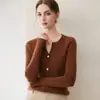 Novo Cardigã de Tricô de Cashmere com Gola V Estilo Inverno Manga Longa Listrado Slim Fit Top Valorizador Peça de Sobrepor