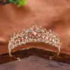 Corona de Novia con Pedrería Tocado Corona de Boda Europea y Americana Accesorios para Vestido de Novia Diadema de Peinado Estilo Banquete Accesorios