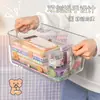 Caja de almacenamiento transparente para escritorio con tapa, caja de papelería simple para estudiantes, caja de almacenamiento y organización para cosméticos, caja de medicinas al por mayor
