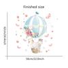 Globo aerostático de dibujos animados de animales para guardería, pintura decorativa para habitación infantil, pegatinas de pared para bebé, pegatinas translúcidas con borde extraíble.