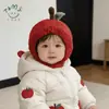 Chapéu de Maçã~ Chapéu de Bebê Quente, Chapéu Vermelho de Ano Novo, Chapéu com Proteção para as Orelhas para Meninos e Meninas, Essencial para Bebês Pequenos ao Sair no Inverno
