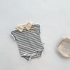Ropa de Verano, Ropa Coreana para Bebés, Playeras Polo Rayadas con Cara Sonriente para Hombre y Mujer, Ropa de Una Pieza Estilo Harem para Salir