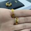 Anillo CELI Diamante Arco del Triunfo Nariz de Cerdo Dorado Hueco para Mujer Lujo Ligero Nicho Abierto Ajustable