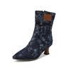 Una generación de ventas de otoño e invierno 2024 nuevas botas de mezclilla de tacón alto botas de mujer X24060002