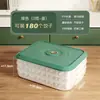 Caja de dumplings de gran capacidad para uso doméstico, diseñada para almacenamiento en congelador, con sellado hermético, estructura multicapa para congelación rápida y adecuada para almacenar varios tipos de alimentos congelados, incluidos los wontons.