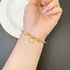 Nova Pulseira de Ouro de Areia Vietnamita, Estilo de Luxo Leve, Pulseira de Concha com Laço Cravejada de Diamantes, Joia da Moda Feminina e Duradoura