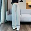 Pantalones Deportivos Grises de Pierna Ancha para Mujer Primavera y Otoño 2025 Nuevos Explosivos Pantalones Finos para Mujer Primavera y Verano Pantalones Rectos Pantalones de Chándal Casuales