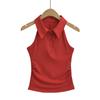 Verano FS488-24 Nuevo Estilo Europeo y Americano Blogger INS Cuello POLO Monoprenda Chicas Calientes Sin Mangas Chaleco Slim