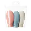 60ml Set de Botellas Portátiles de Tres Piezas para Cuidado de la Piel Limpiador Facial Botella Vacía de Exprimidor Botella con Tubo de Gamuza