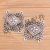 2 colores 26 * 31mm aleación de zinc DIY joyería vintage accesorios de estilo étnico famoso conector de flor pequeña hueco poroso