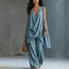 2026 Primavera/Verão Novo Conjunto de Praia Moda Feminino Sem Mangas Cor Sólida Europeu e Americano Transfronteiriço Amazon Wish Comércio Exterior