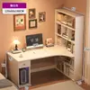Escritorio para estudio en casa de estudiante, escritorio infantil con combinación de estantería, juego de escritorio y silla integrados, escritorio de escritura infantil simple para dormitorio