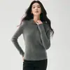 Suéter de Punto con Capucha, Botones a Mitad, Canalé Grueso de Cachemira, Holgado, Sudadera Base para Mujer, Otoño/Invierno 2026