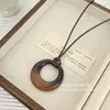Estilo Étnico Retro Aro Grande Resina Collar Borla Larga Simple Versátil Cadena para Ropa Collar de Gama Alta