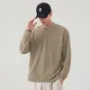 Camiseta de manga larga estilo Henley de un solo botón estilo americano de Anyang, nueva colección otoño 2026, estilo old-money, lujo ligero, capa base casual