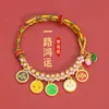 Pulsera de los Cinco Dioses de la Riqueza para el Año de Nacimiento, Hilo Rojo Hecho a Mano DIY Pulsera de Joyería de Estilo Étnico para Hombres y Mujeres Parejas