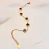 Mini pulsera de florcitas mini trébol de cuatro hojas 9mm nuevo acero de titanio cinco flores pequeña exquisita simple alto sentido