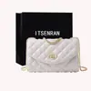 Bolsa Feminina 2024 Nova Bolsa Feminina Bolsa Transversal Feminina Verão Couro Genuíno Bolsa Feminina de Luxo Leve Bolsa com Corrente Rombos